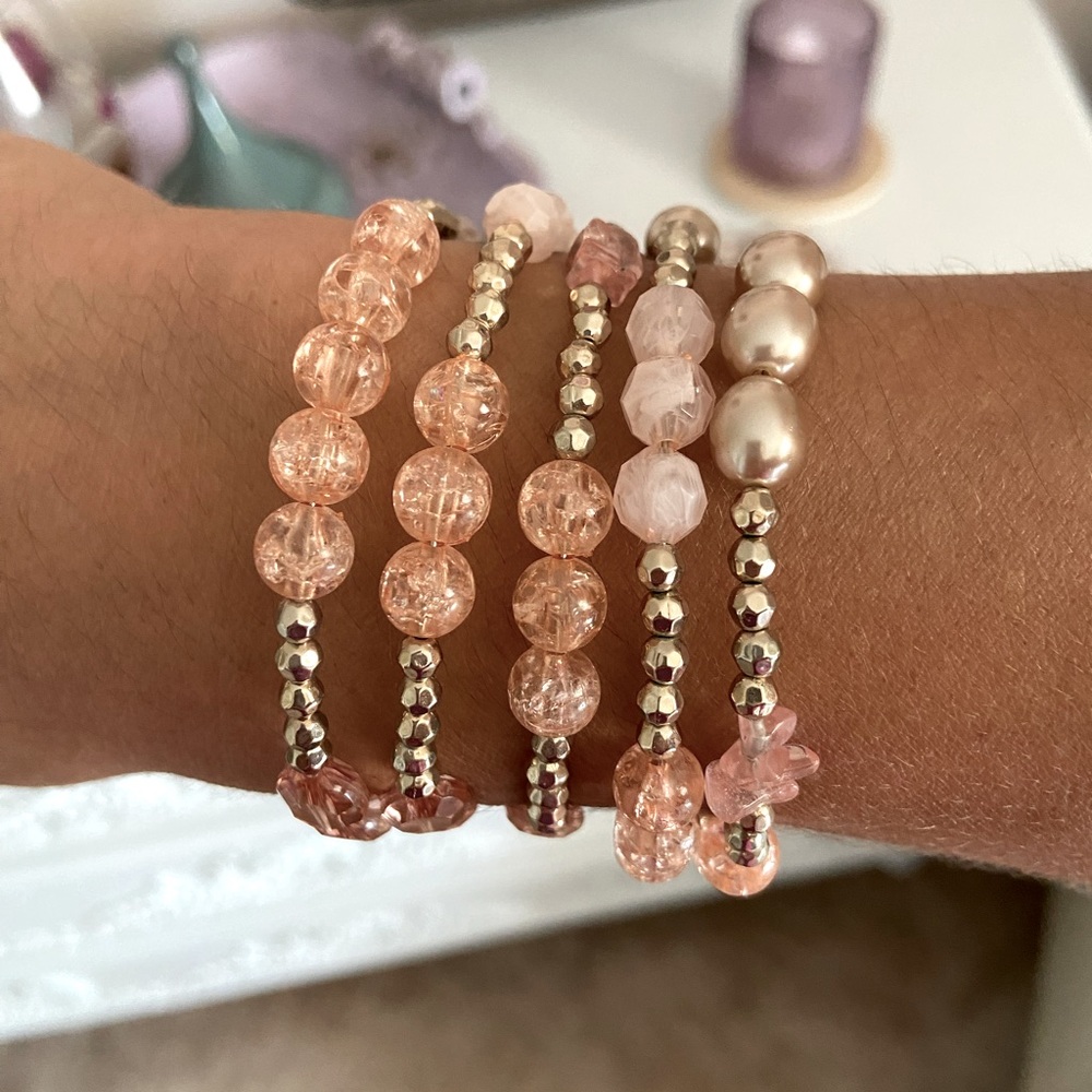 Fun Pink & Gold Wrap Around Bracelet.